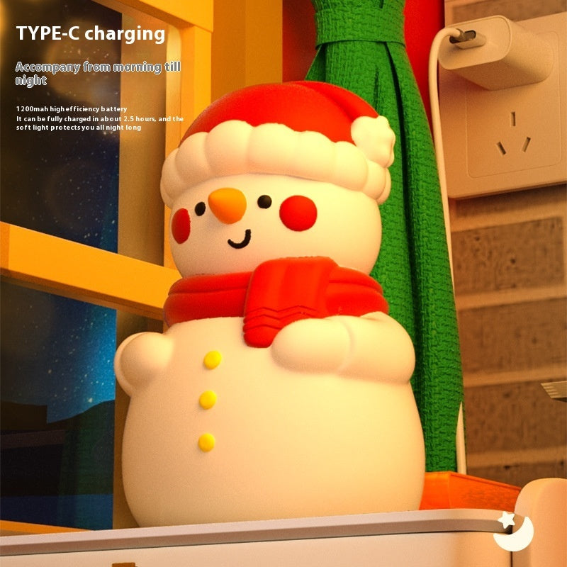 Snowman Night Light - Christmas Silicone Bedside Lamp
