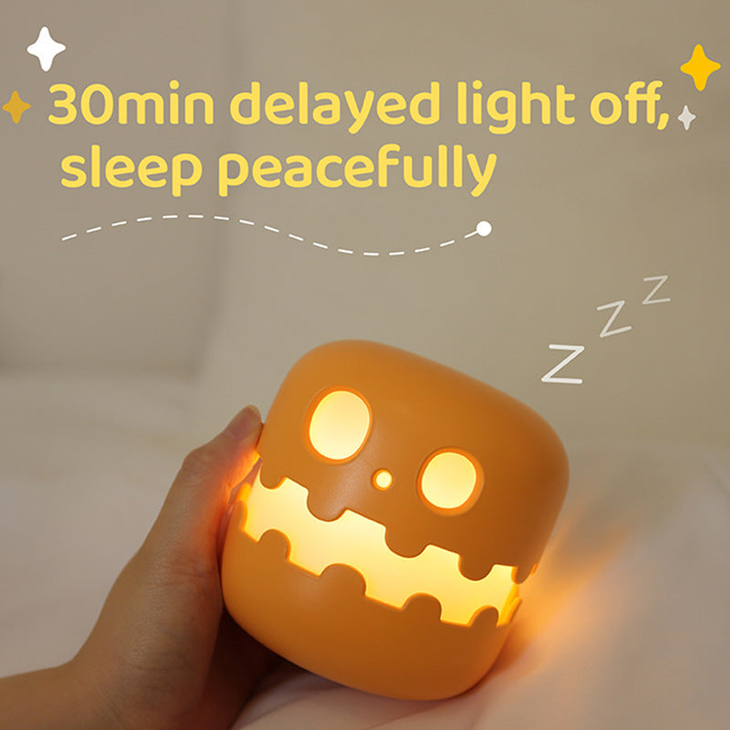 Halloween Pumpkin Bedside Lamp - Spooky Ambience Light