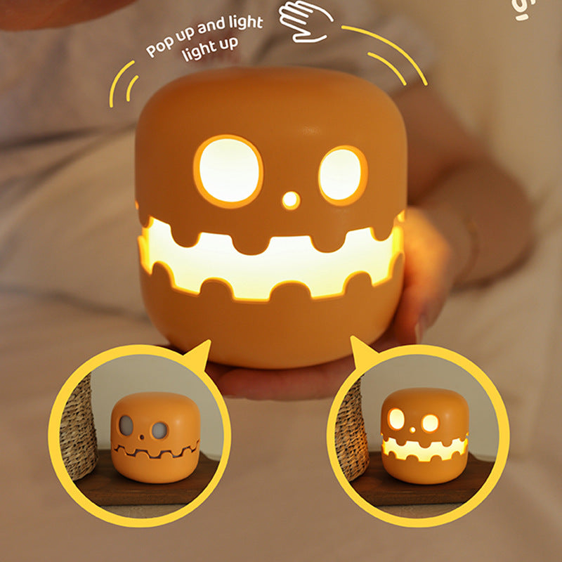 Halloween Pumpkin Bedside Lamp - Spooky Ambience Light