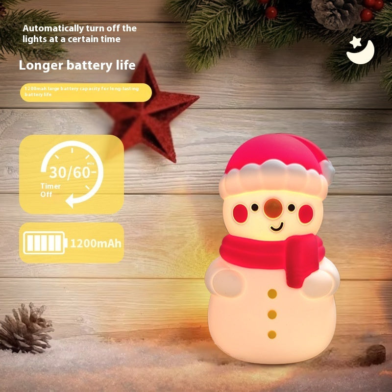 Snowman Night Light - Christmas Silicone Bedside Lamp