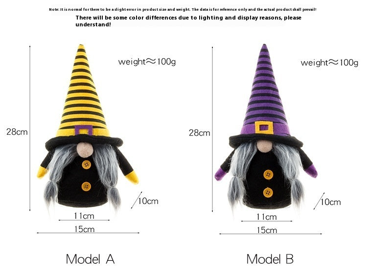Halloween witch/gnome Doll Ornaments