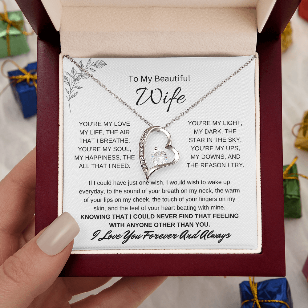 🗽To My Beautiful Wife - "You're My Light" - Forever Love Necklace