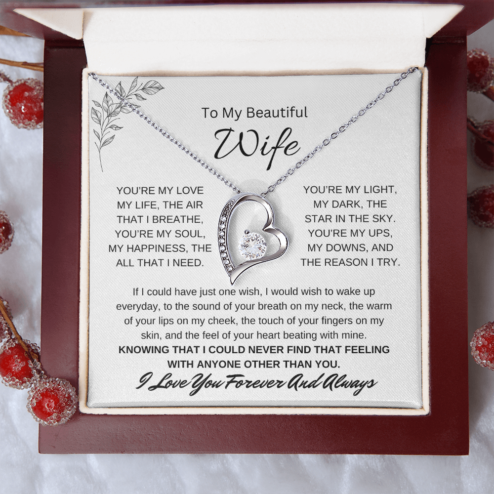 🗽To My Beautiful Wife - "You're My Light" - Forever Love Necklace