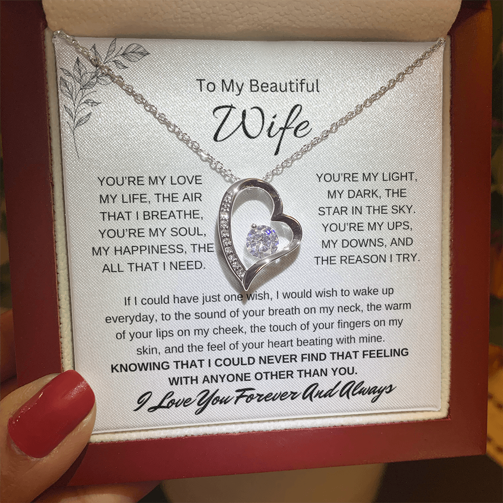 🗽To My Beautiful Wife - "You're My Light" - Forever Love Necklace