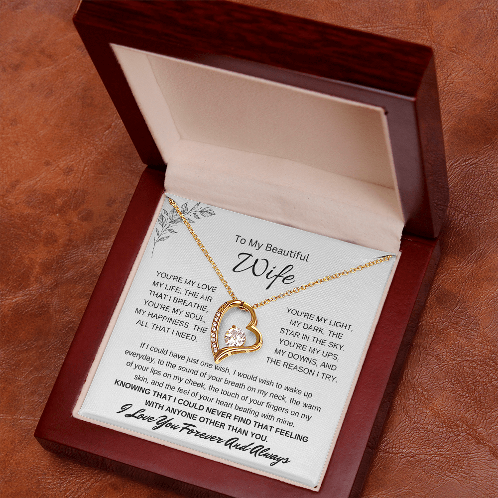 🗽To My Beautiful Wife - "You're My Light" - Forever Love Necklace