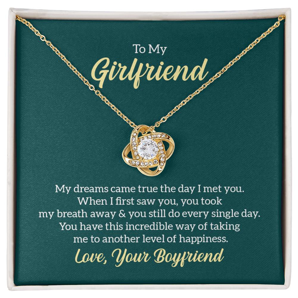 🗽To My Girlfriend - "My Dreams Came True" - Love Knot Necklace