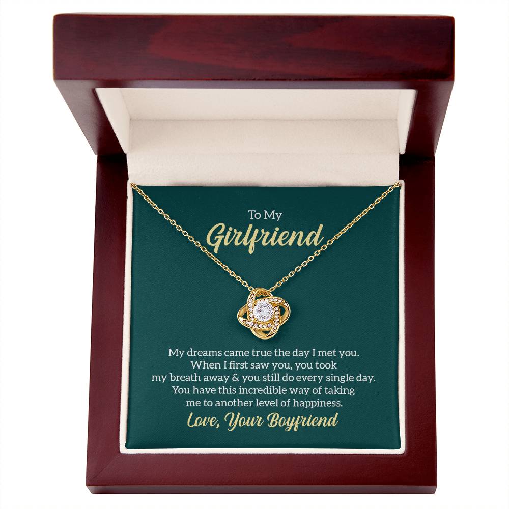🗽To My Girlfriend - "My Dreams Came True" - Love Knot Necklace