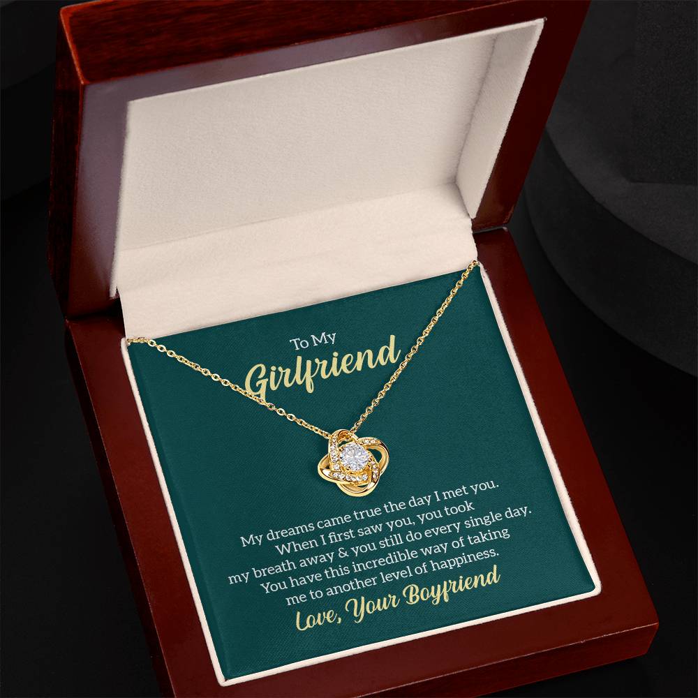 🗽To My Girlfriend - "My Dreams Came True" - Love Knot Necklace