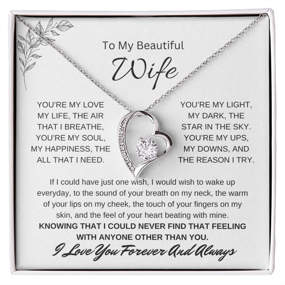 🗽To My Beautiful Wife - "You're My Light" - Forever Love Necklace