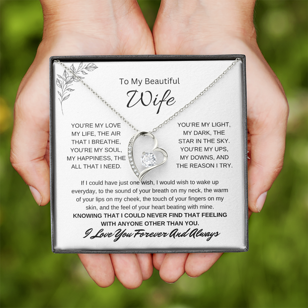 🗽To My Beautiful Wife - "You're My Light" - Forever Love Necklace