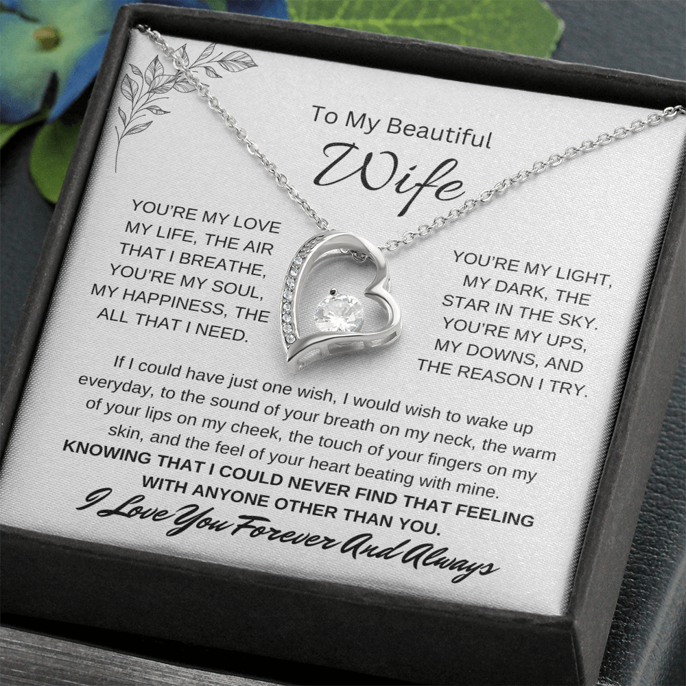 🗽To My Beautiful Wife - "You're My Light" - Forever Love Necklace