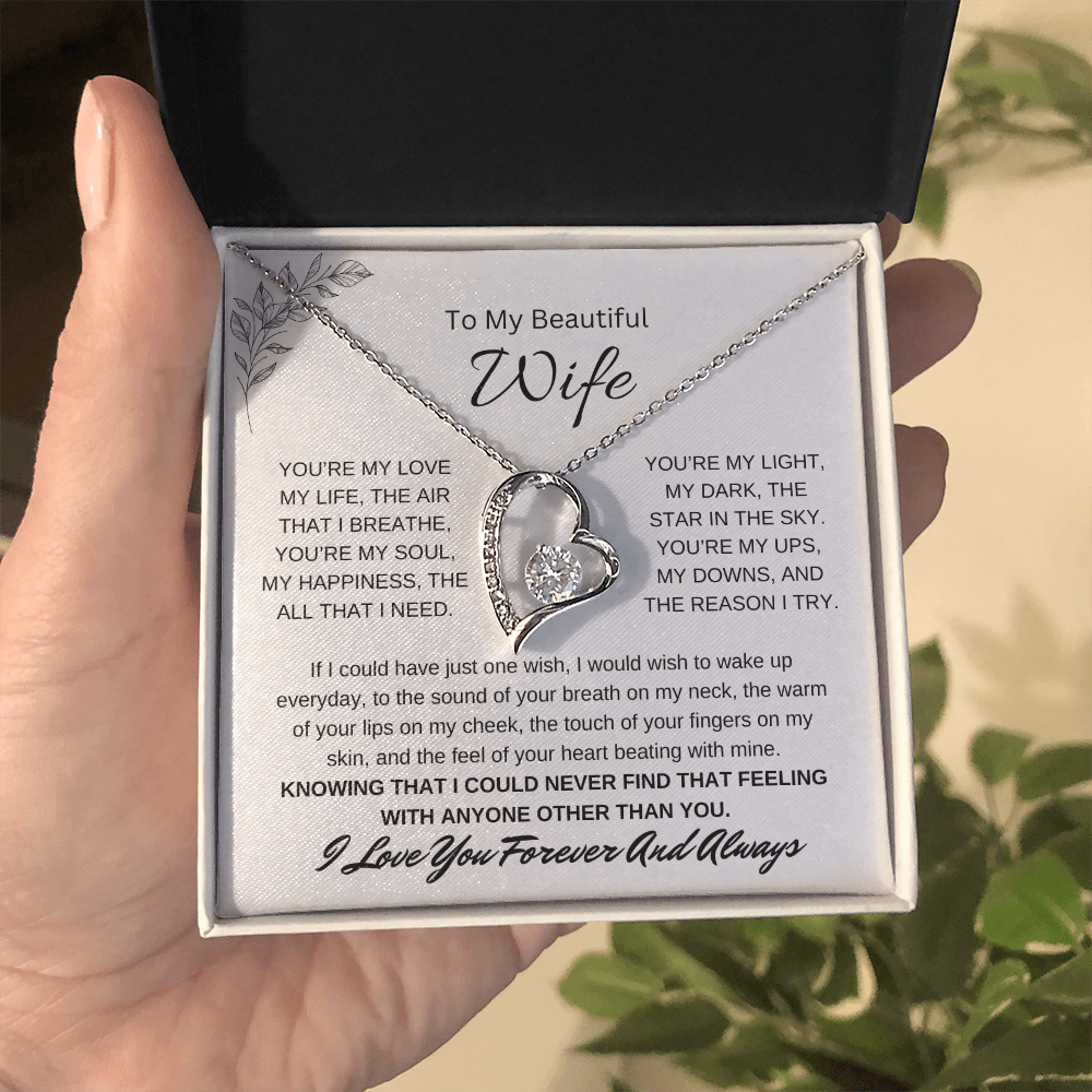 🗽To My Beautiful Wife - "You're My Light" - Forever Love Necklace