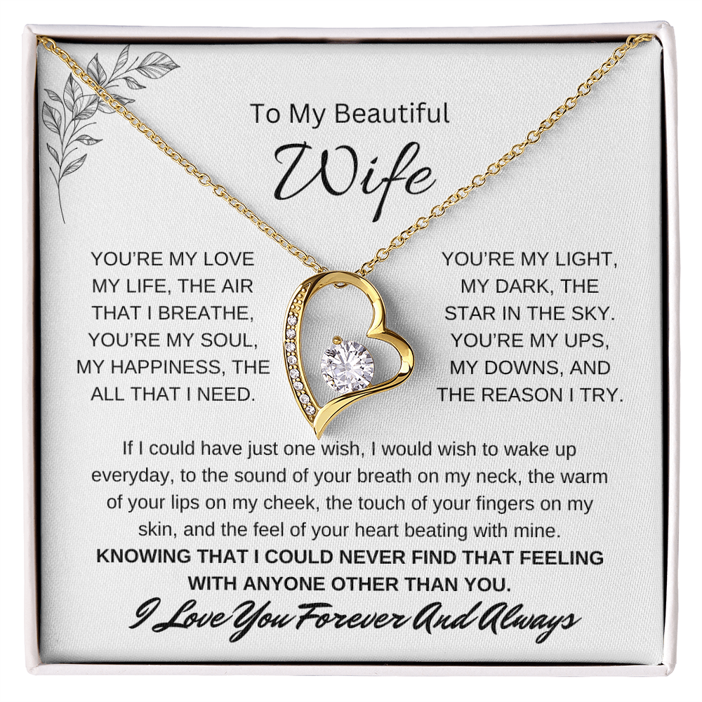 🗽To My Beautiful Wife - "You're My Light" - Forever Love Necklace