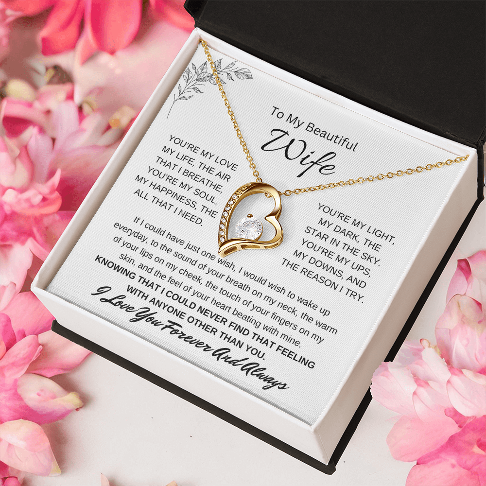 🗽To My Beautiful Wife - "You're My Light" - Forever Love Necklace