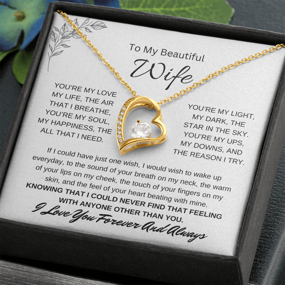 🗽To My Beautiful Wife - "You're My Light" - Forever Love Necklace