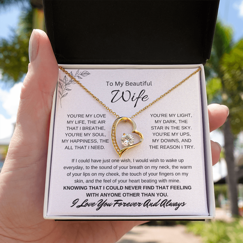 🗽To My Beautiful Wife - "You're My Light" - Forever Love Necklace