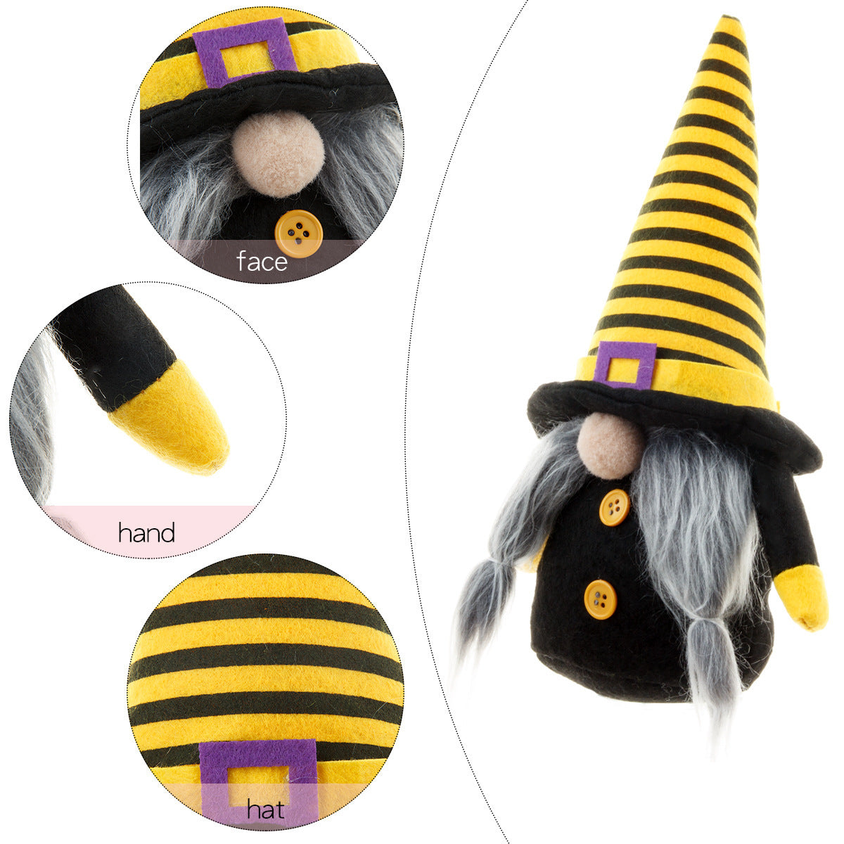 Halloween witch/gnome Doll Ornaments