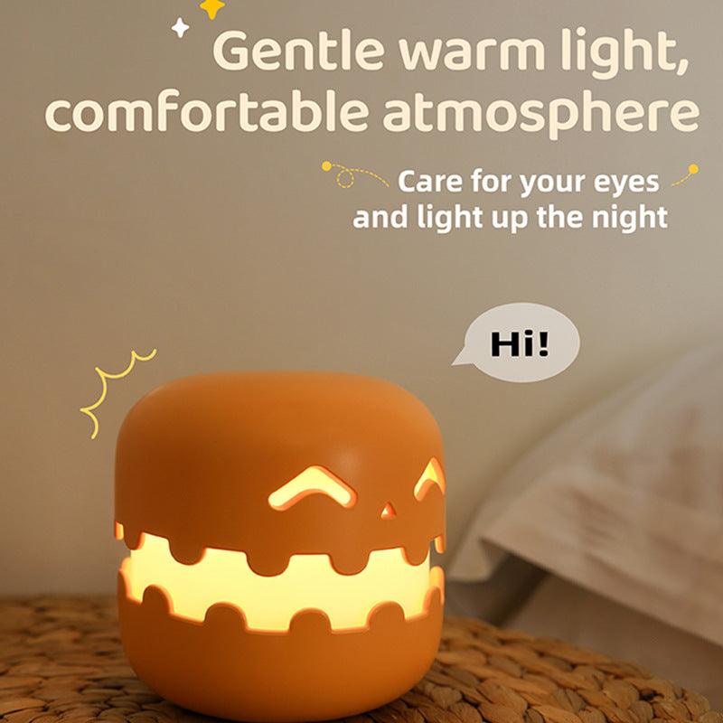 Halloween Pumpkin Bedside Lamp - Spooky Ambience Light