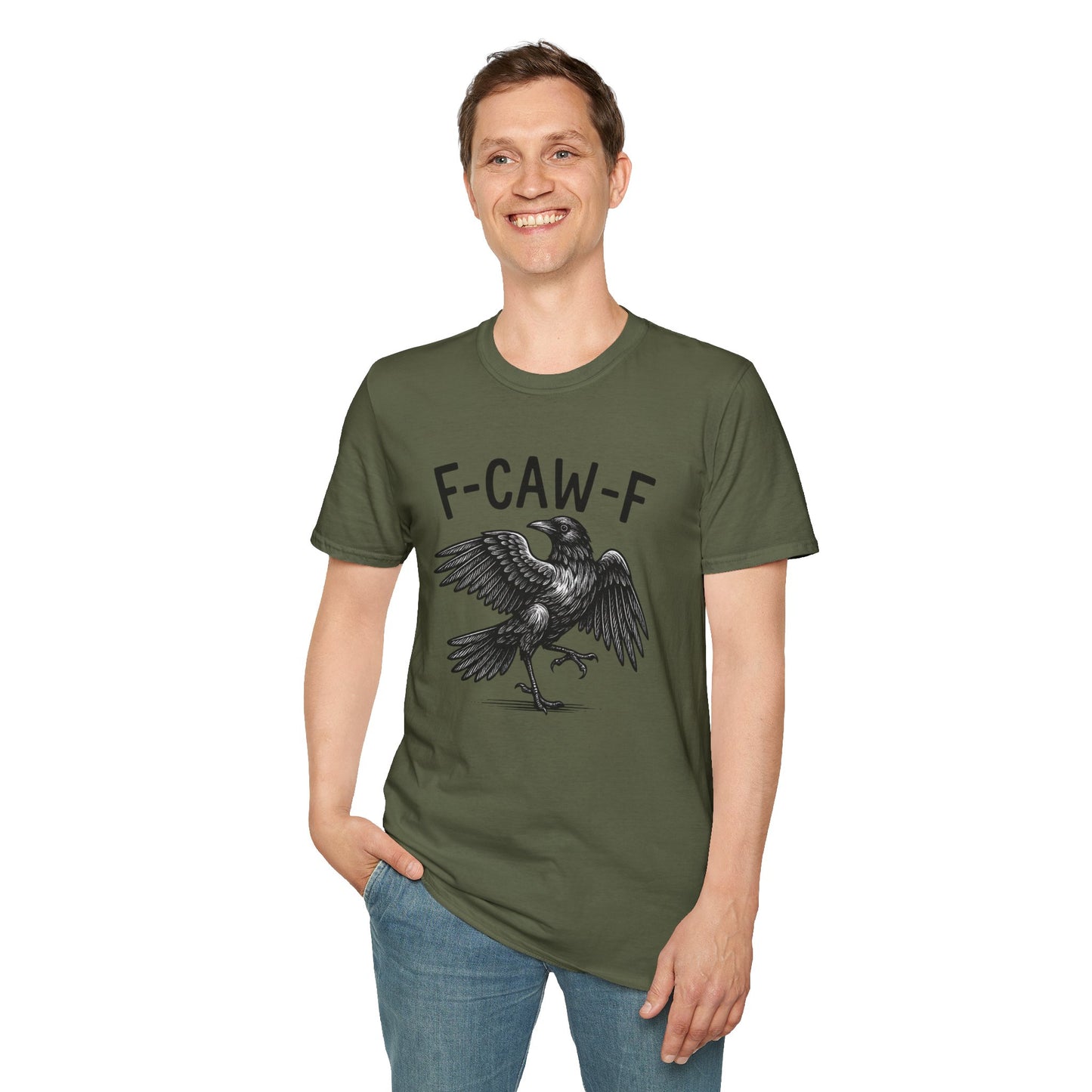 F-CAW-F Raven Unisex T-Shirt - Funny Bird Saying Naughty Words Tee