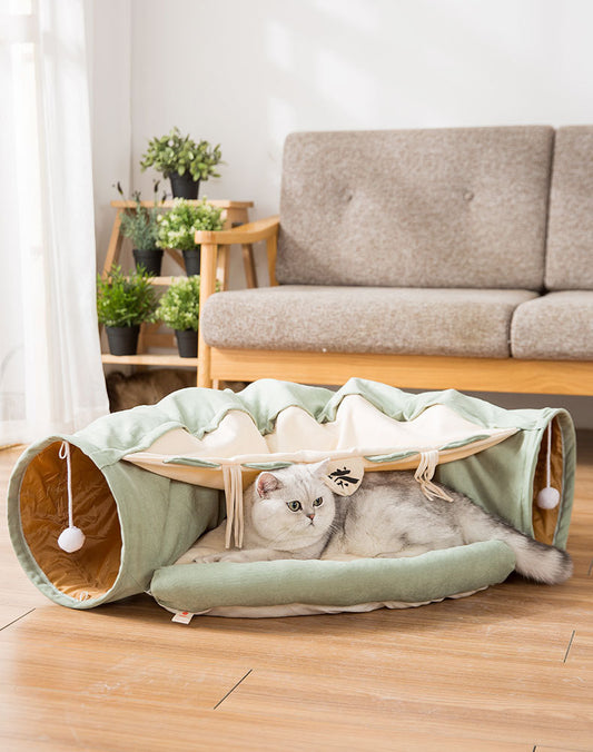 Hipipet Cat Tunnel for Indoor Cats | Collapsible, Washable Cat Bed and Play Tunnel