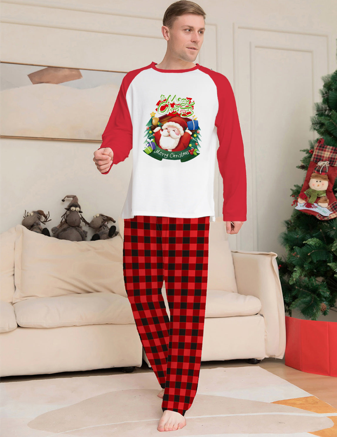 Christmas Parent-Child-Dog Pajamas - Santa