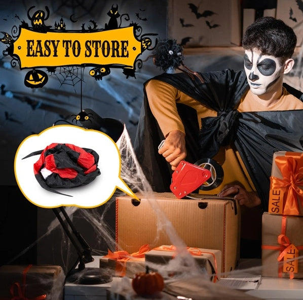 Giant 12ft Halloween Spider Inflatable w/Rotating LED Lights - Spooky Outdoor Decoration