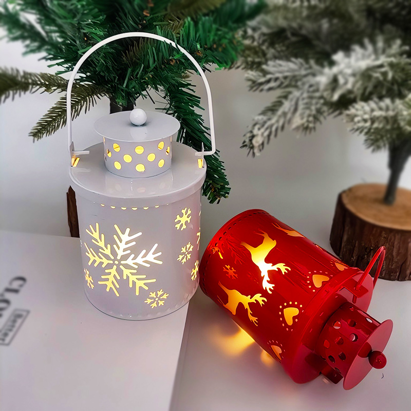 Christmas Small Lanterns w/ LED Lights Holiday Decoration