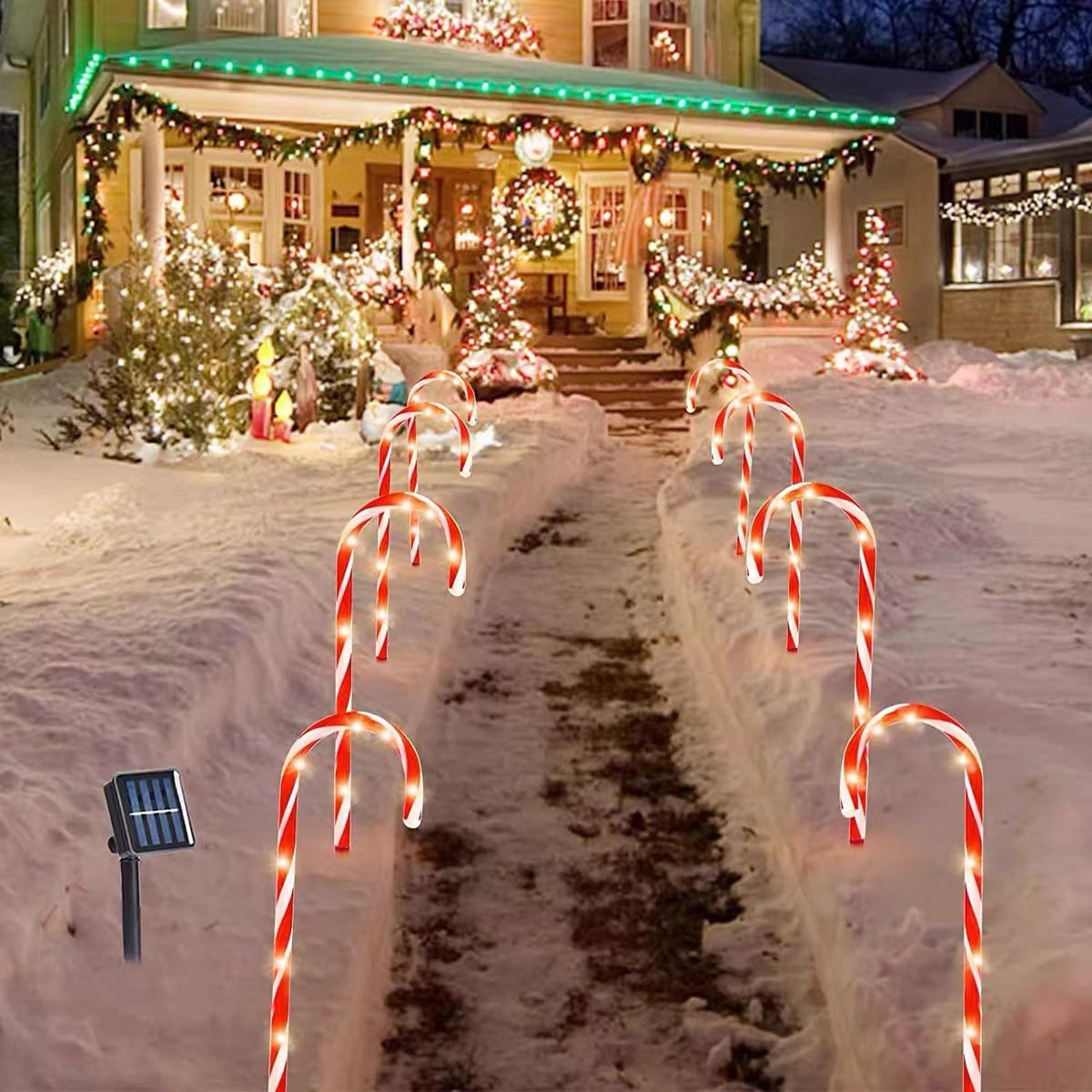 Christmas Solar Candy Cane Garden Decoration