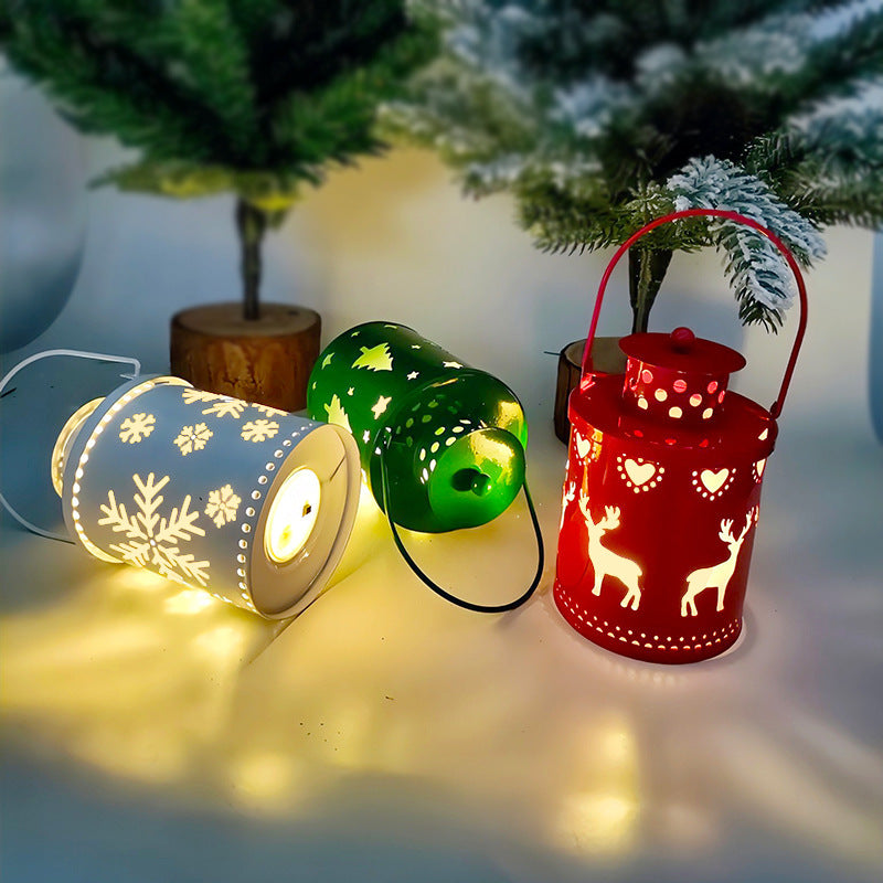 Christmas Small Lanterns w/ LED Lights Holiday Decoration