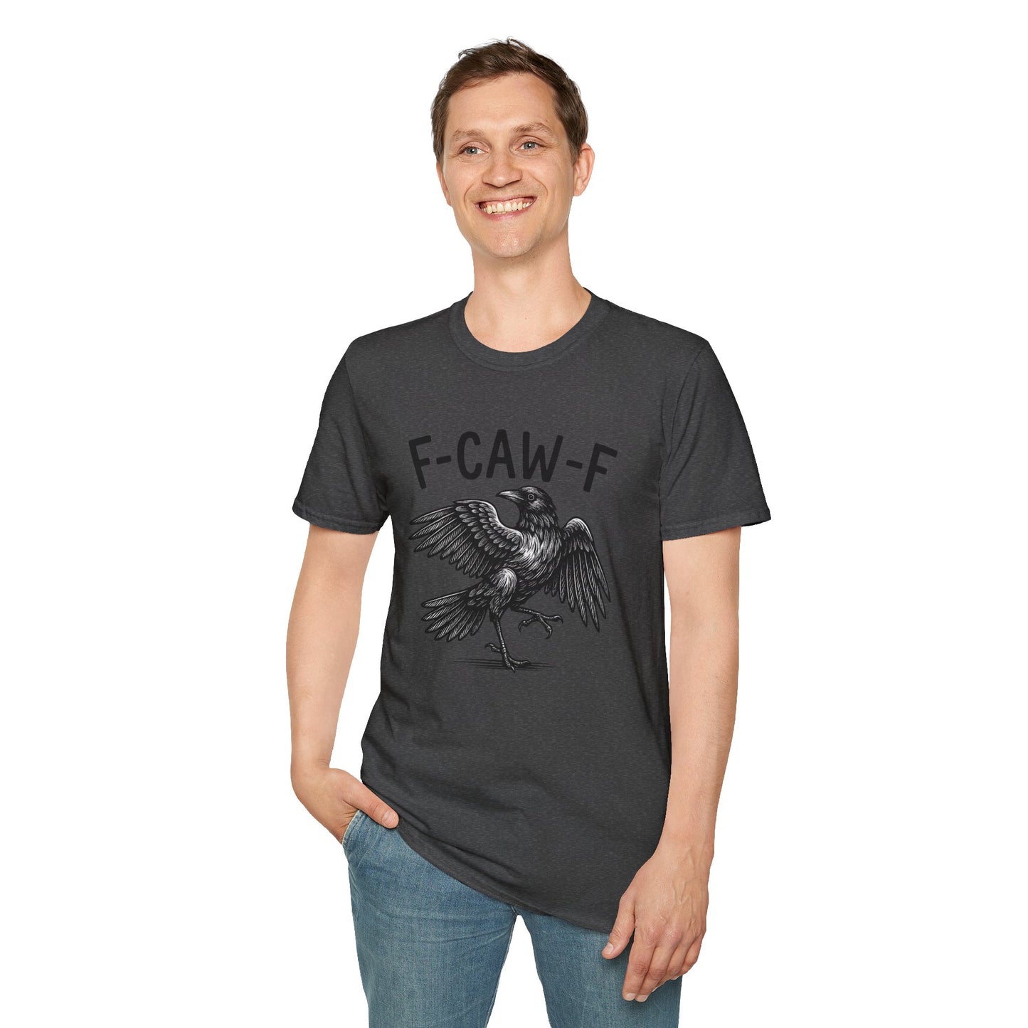 F-CAW-F Raven Unisex T-Shirt - Funny Bird Saying Naughty Words Tee