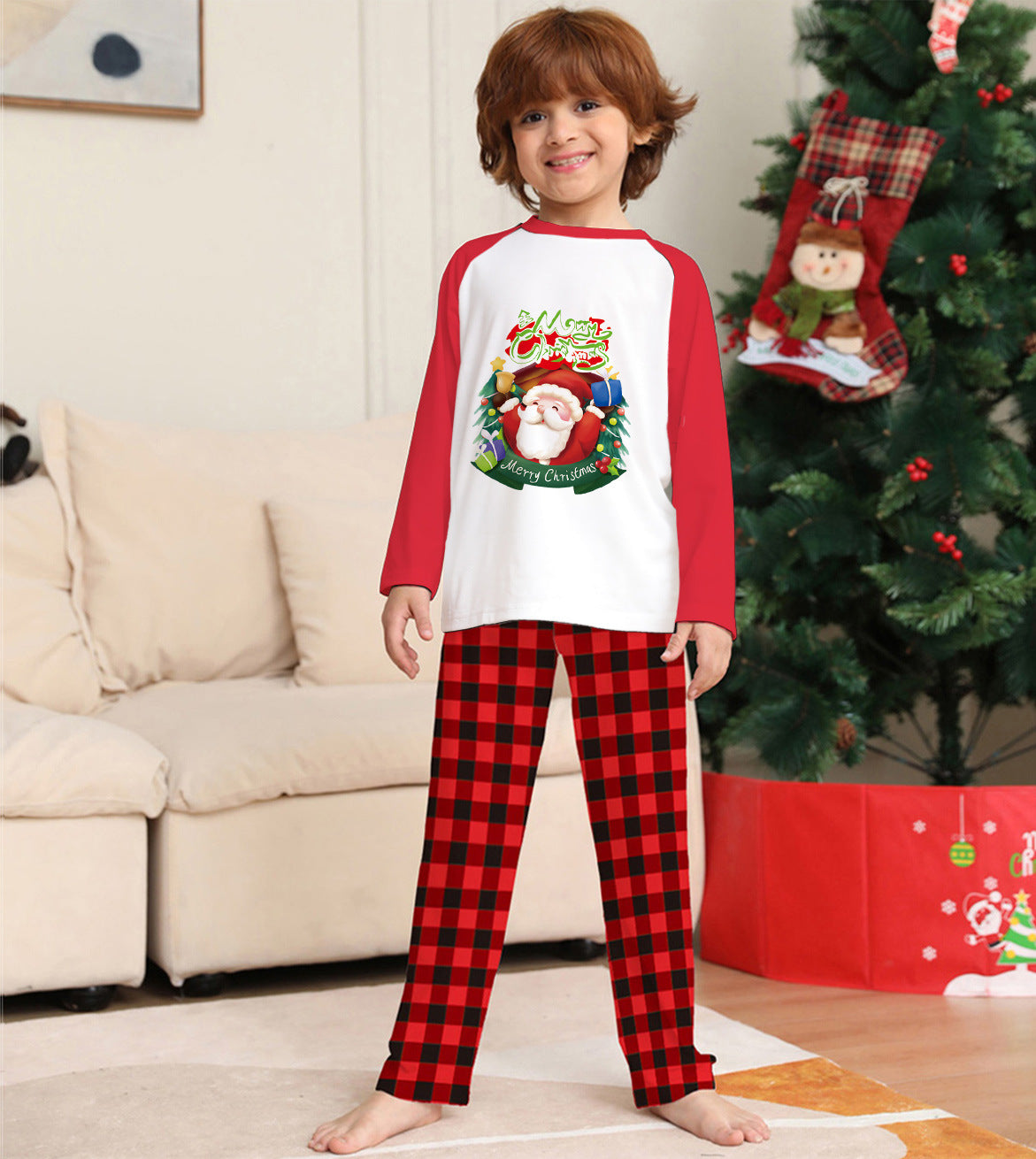 Christmas Parent-Child-Dog Pajamas - Santa