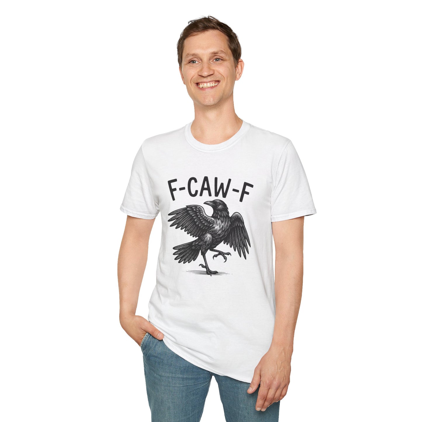 F-CAW-F Raven Unisex T-Shirt - Funny Bird Saying Naughty Words Tee