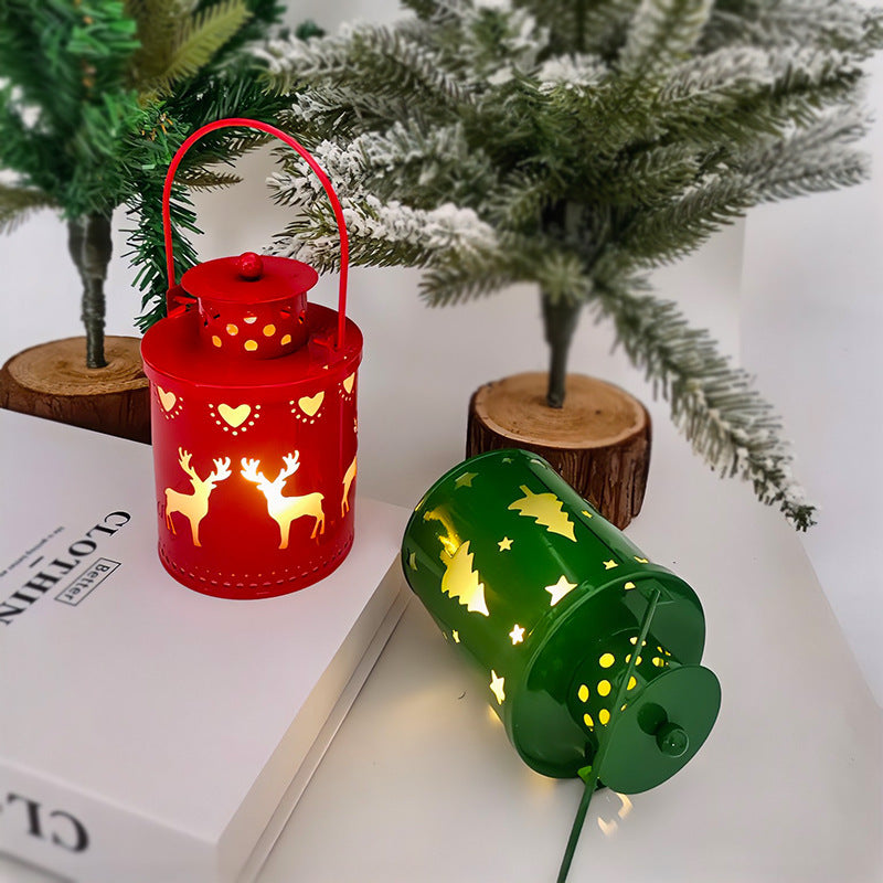 Christmas Small Lanterns w/ LED Lights Holiday Decoration