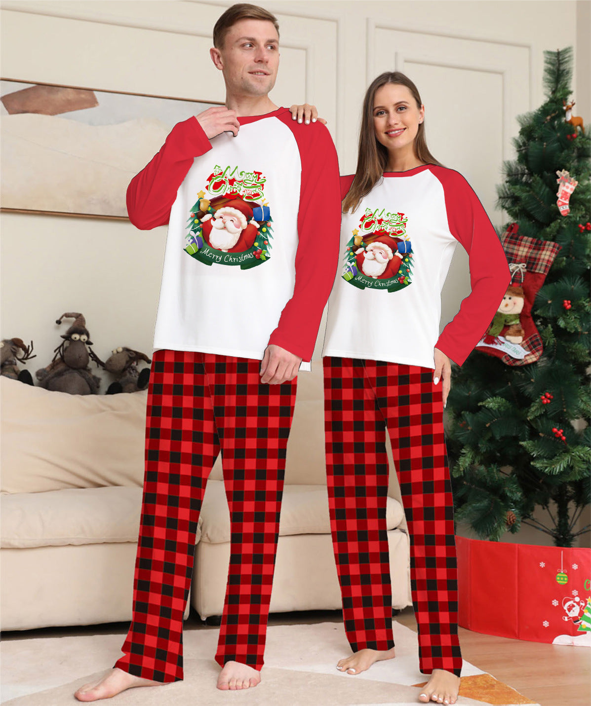 Christmas Parent-Child-Dog Pajamas - Santa