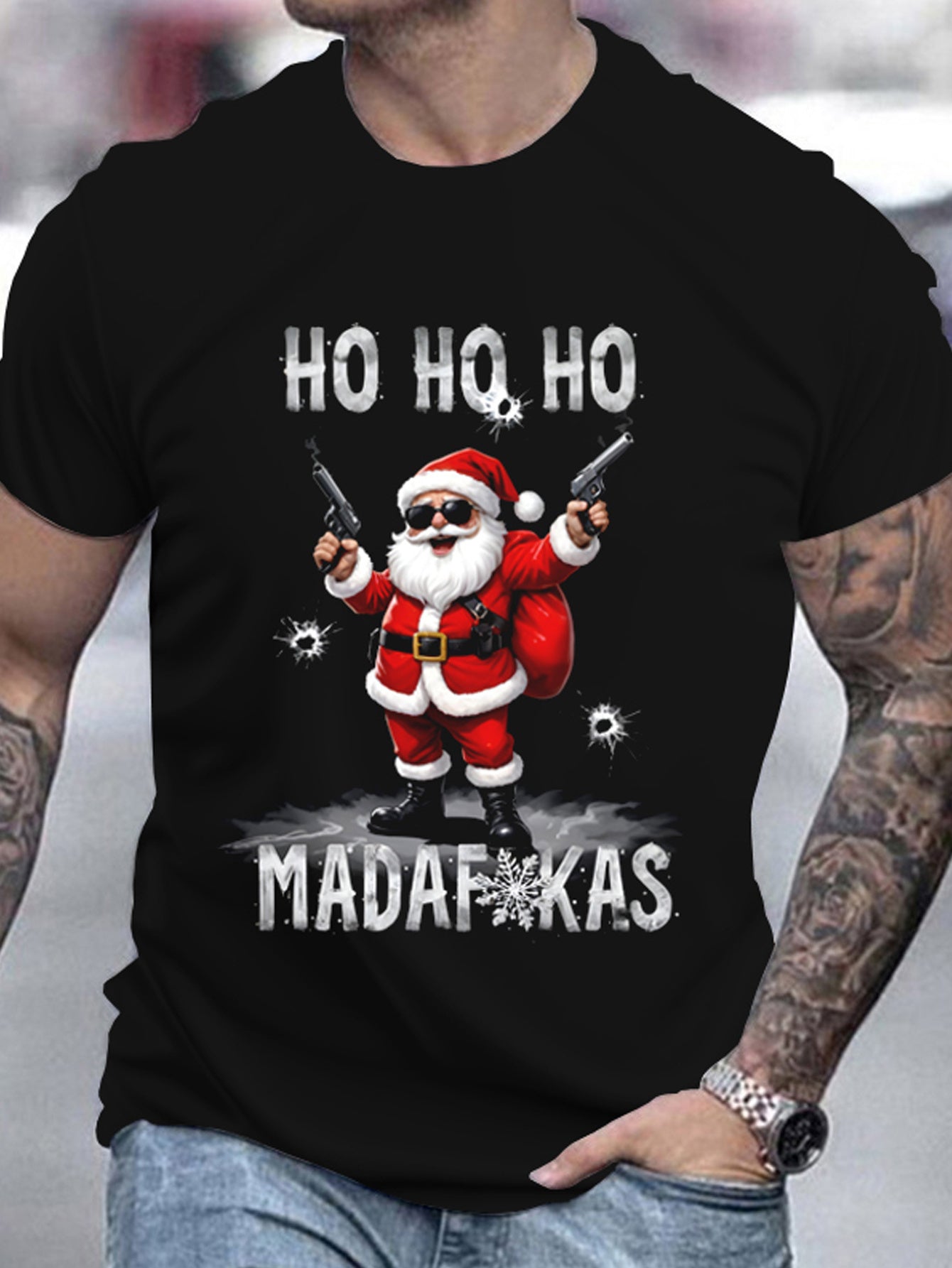 Men's Cool Santa Claus 3D Printed T-shirt