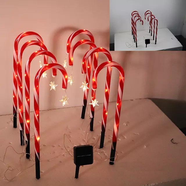 Christmas Solar Candy Cane Garden Decoration