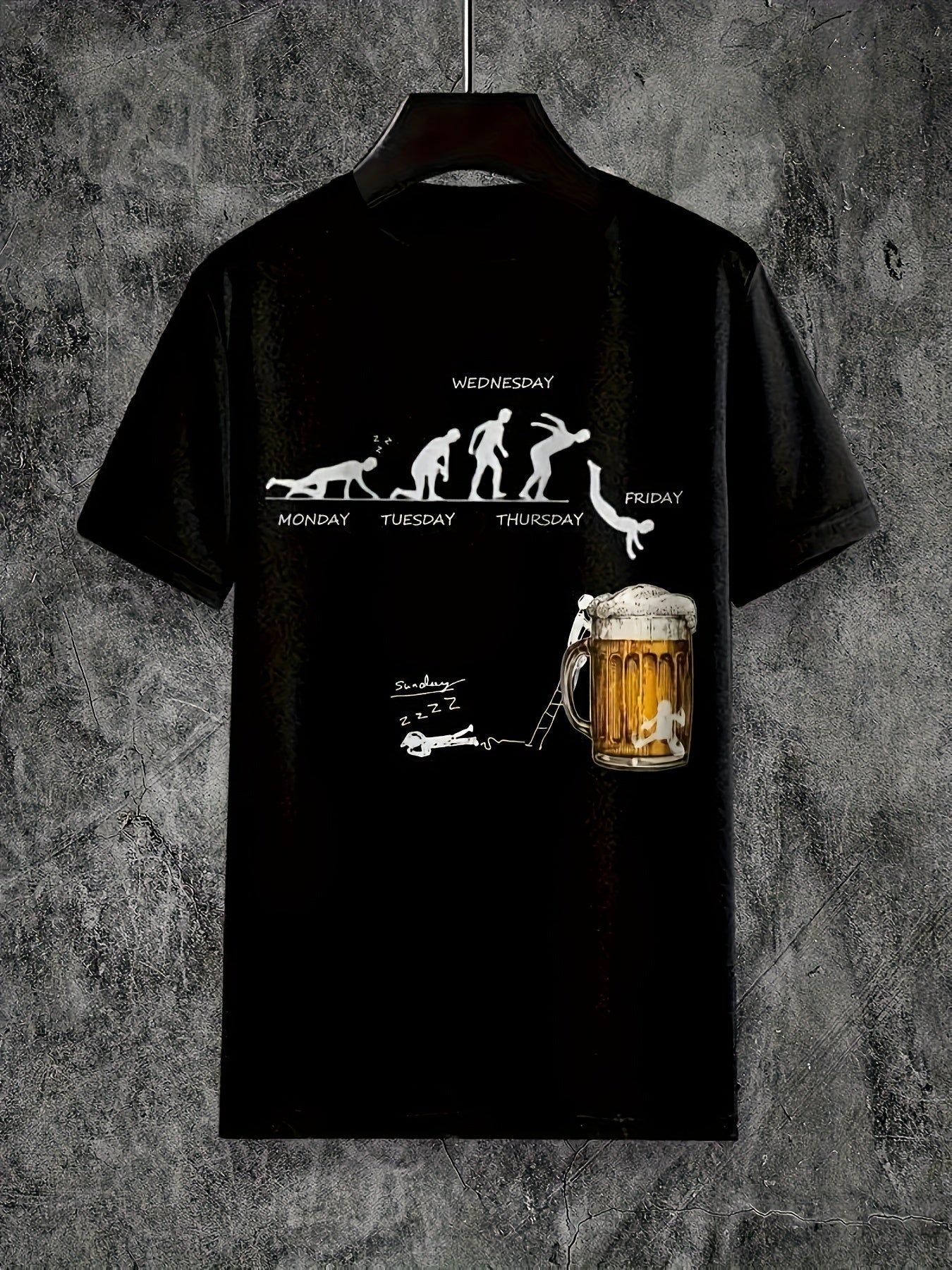 Men's Beer Patterned Printed T-shirt