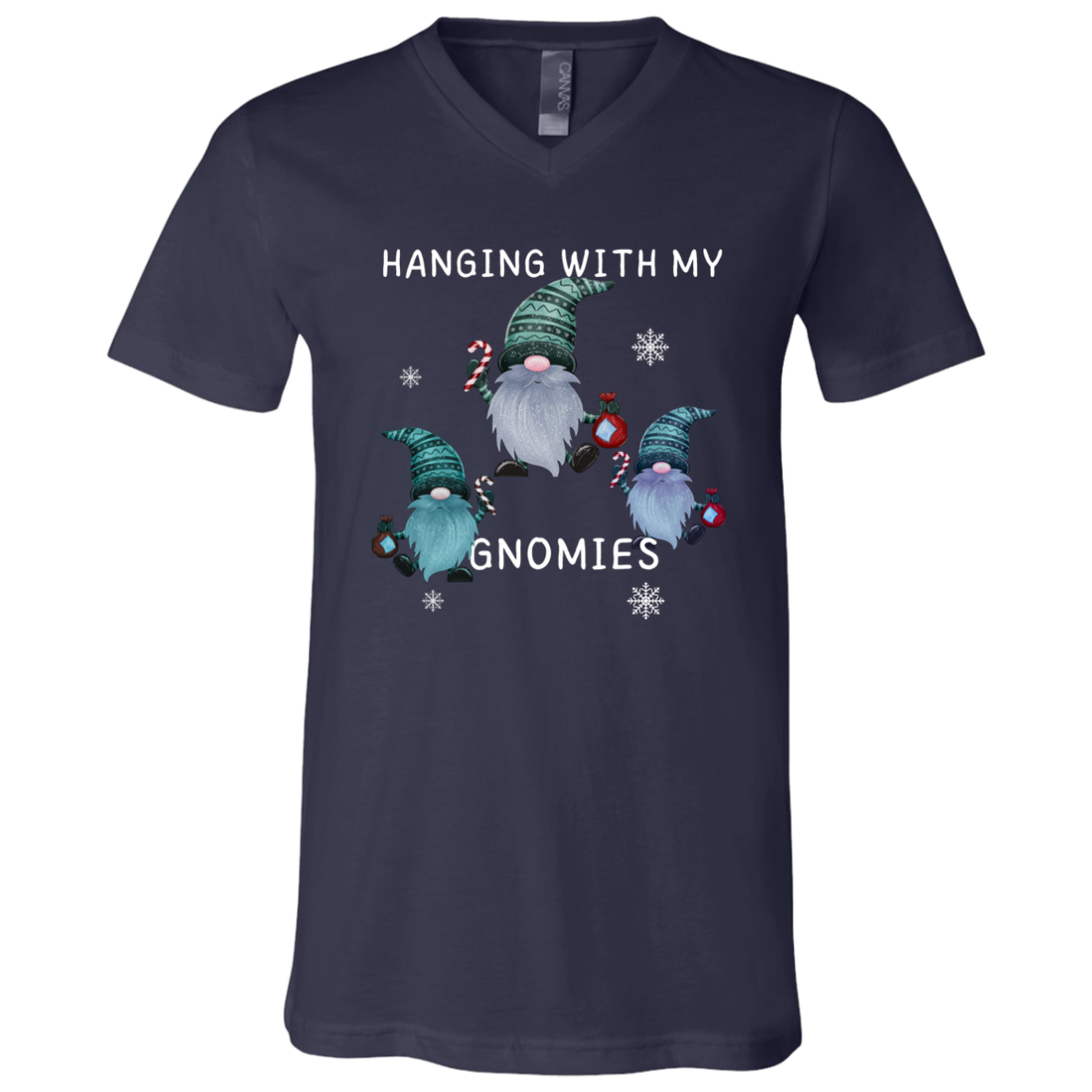 "Hanging With My Gnomies" - Unisex Jersey V-Neck T-Shirt