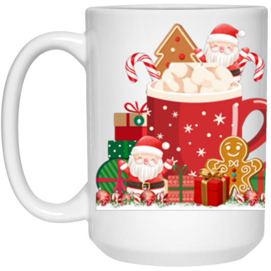 Christmas Theme Mug - 15 oz White Mug