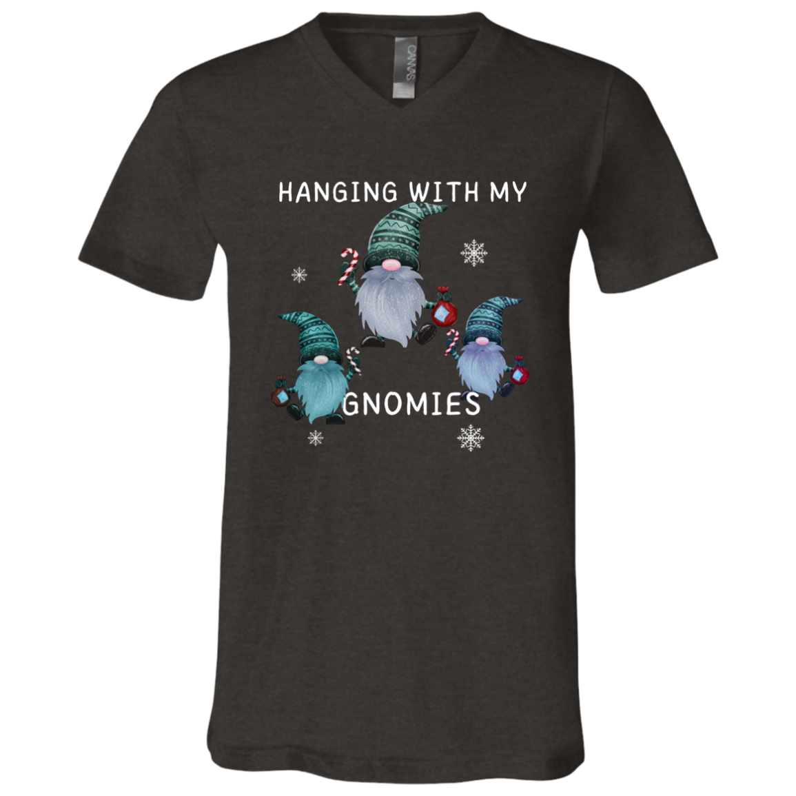 "Hanging With My Gnomies" - Unisex Jersey V-Neck T-Shirt