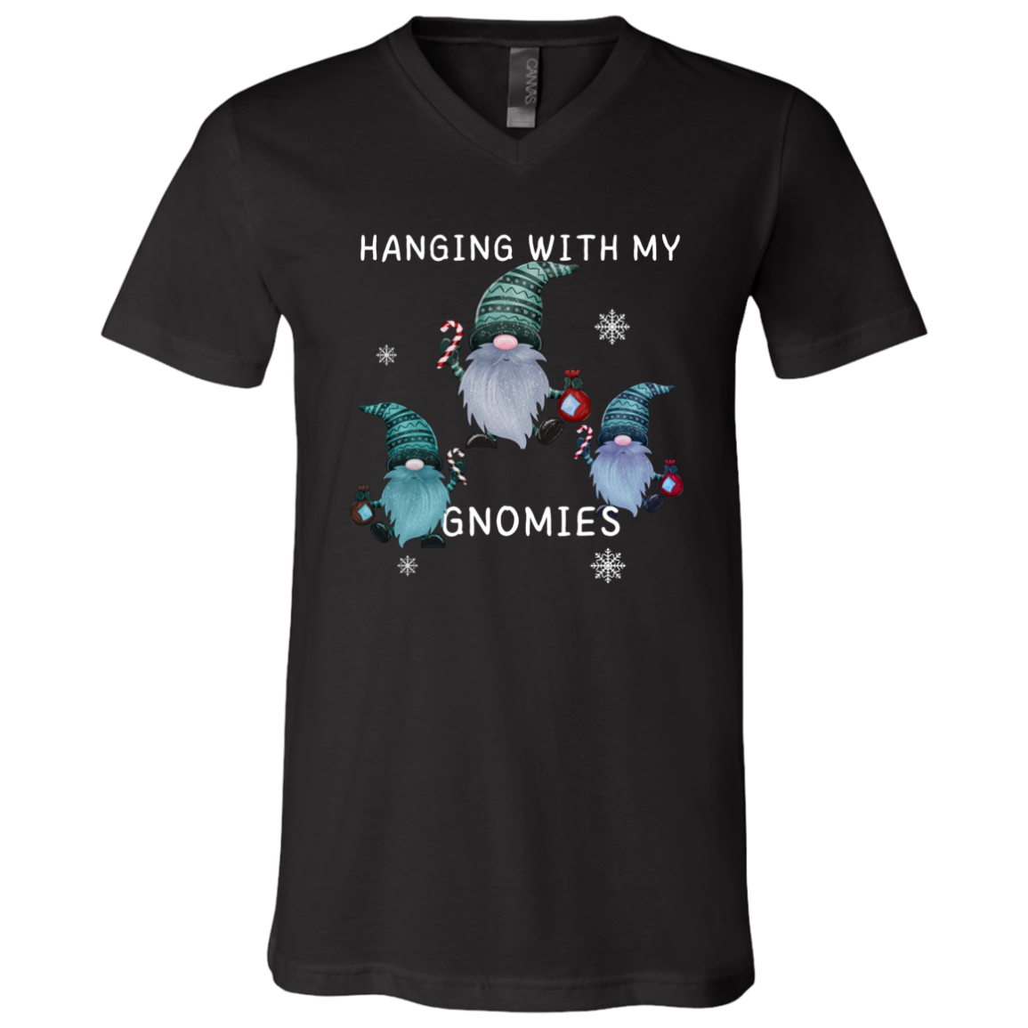 "Hanging With My Gnomies" - Unisex Jersey V-Neck T-Shirt