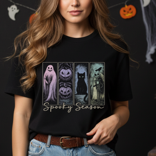 'Spooky Season' Print T-Shirt - Halloween Unisex Softstyle Tee