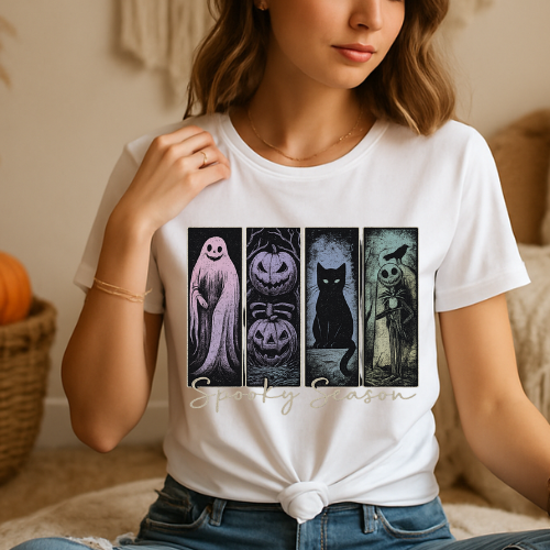 'Spooky Season' Print T-Shirt - Halloween Unisex Softstyle Tee