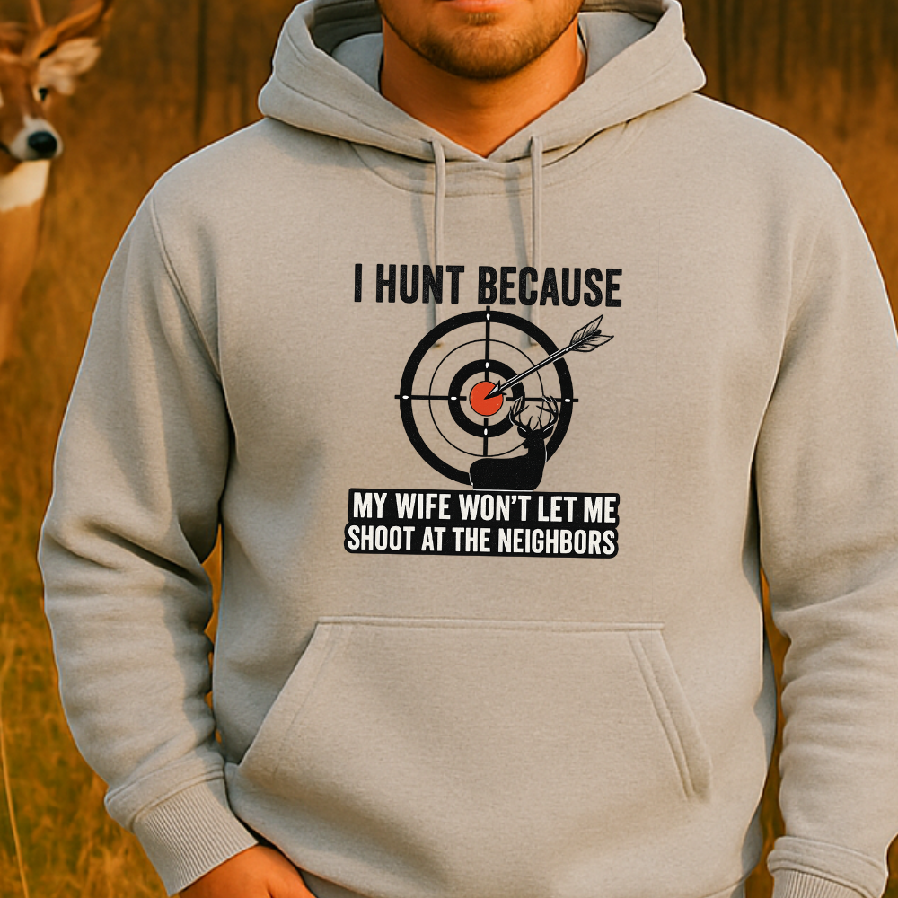 I Hunt Because... (Ask My Wife) - Heavy Blend™ Hooded Sweatshirt