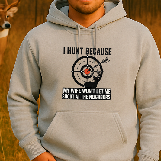 I Hunt Because... (Ask My Wife) - Heavy Blend™ Hooded Sweatshirt