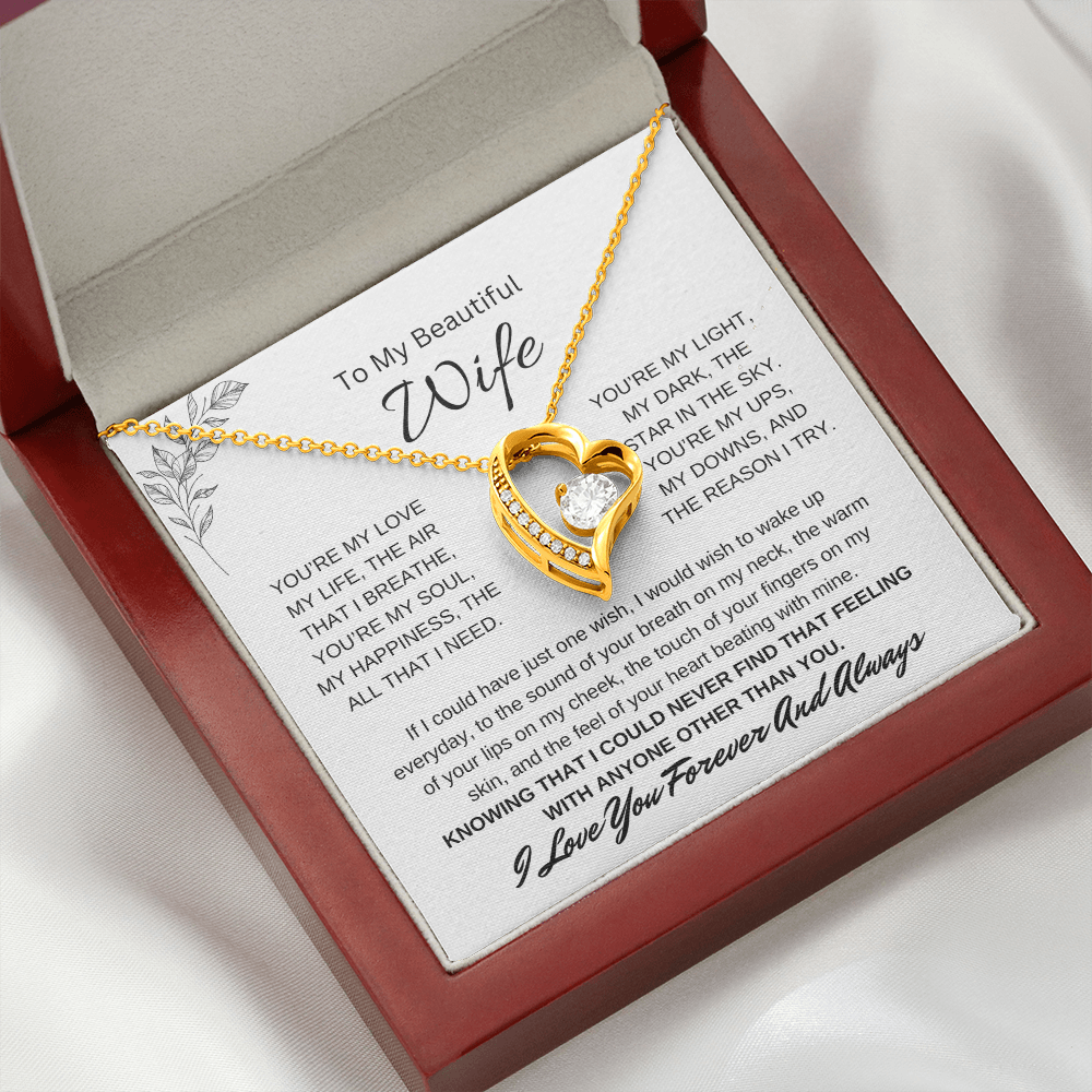 🗽To My Beautiful Wife - "You're My Light" - Forever Love Necklace