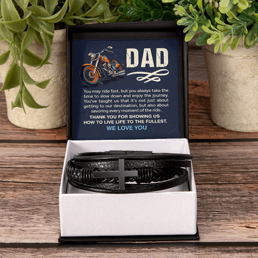 🗽We Love You , - Cross Leather Bracelet