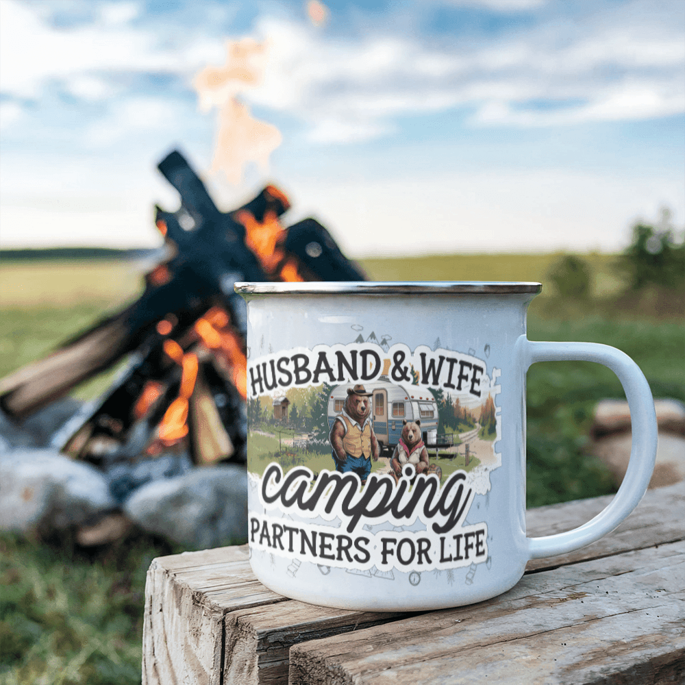 Husband & Wife Camping / Partners For Life - Camping Mug