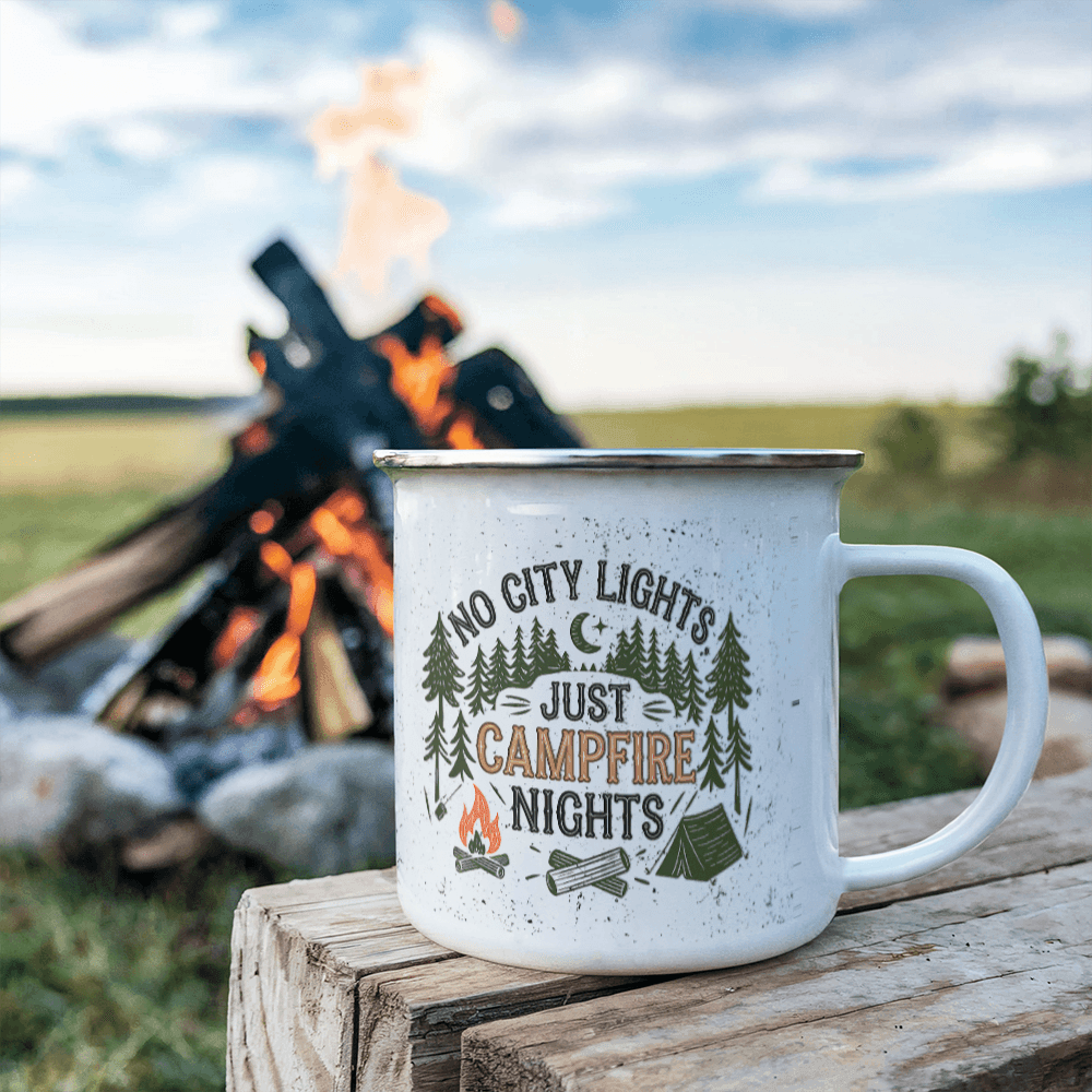 No City Lights Just Campfire Nights - Camping Mug