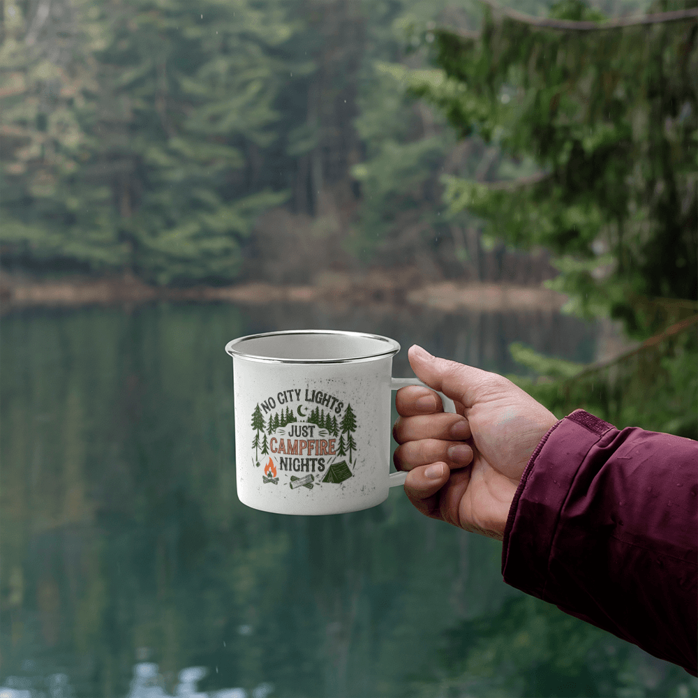 No City Lights Just Campfire Nights - Camping Mug